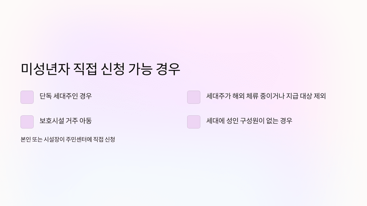 미성년자 본인 신청 가능 조건과 이의신청 방법 안내