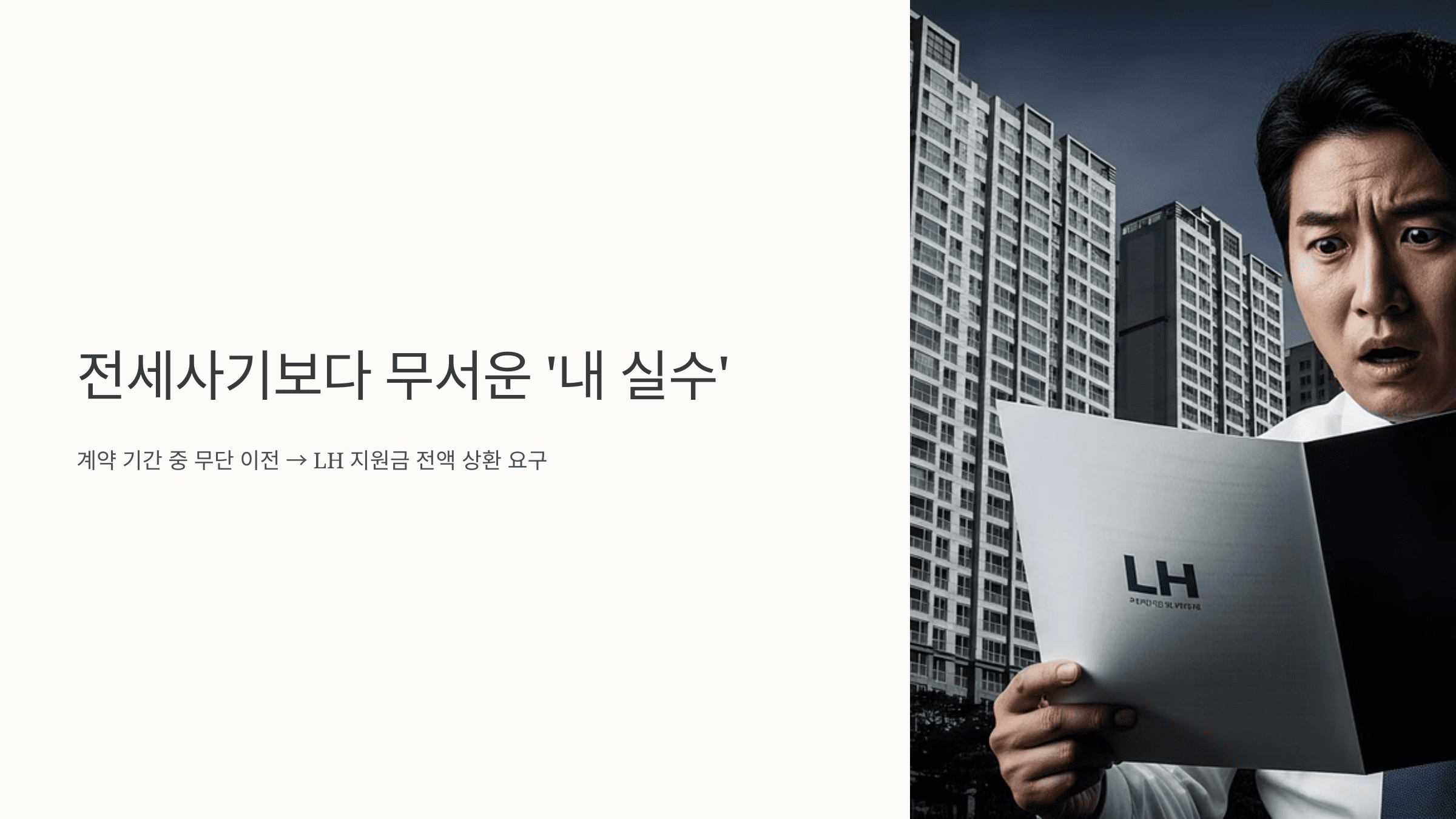 계약 중 주소 이전으로 인해 보증금 전액 상환을 통보받는 피해 사례 강조