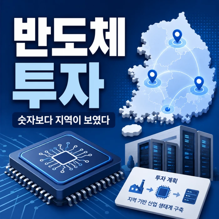 삼성 SK 반도체 투자 뉴스에서 숫자보다 지역과 데이터센터가 더 눈에 들어온다는 내용을 표현한 대표이미지