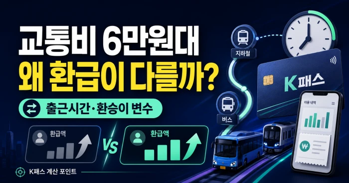 교통비 6만원대 K패스 환급액이 출근시간과 환승에 따라 달라지는 이유