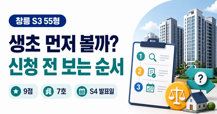 창릉 S3 55형 생애최초와 신혼특공 신청 전 확인 순서