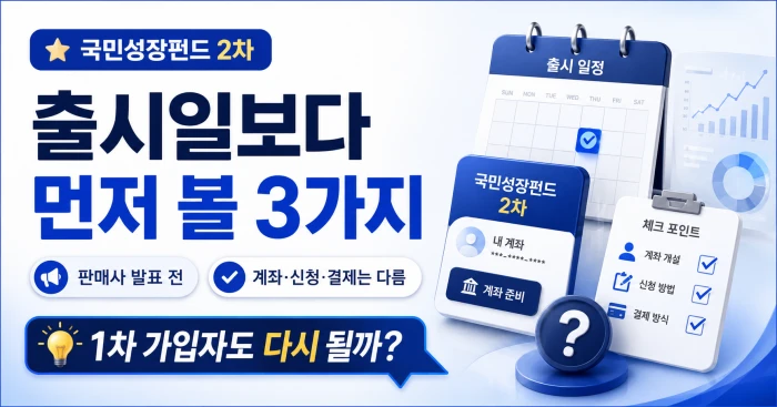 국민성장펀드 2차 출시 전 확인할 판매사와 가입 절차 3가지