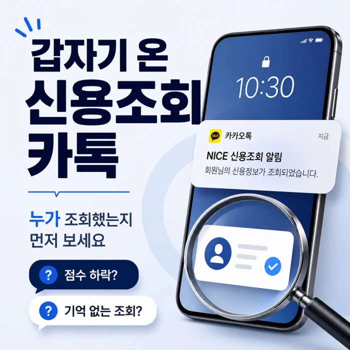 나이스지키미 신용조회 카톡과 조회기관 확인 방법을 보여주는 이미지