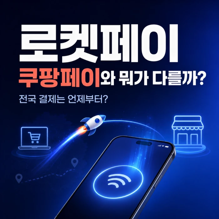 로켓페이와 쿠팡페이 차이 및 전국 결제 확대 시점을 표현한 이미지