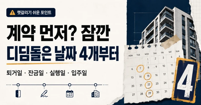 디딤돌대출 전세끼고 매매 전 확인할 퇴거일 잔금일 실행일 입주일 4가지